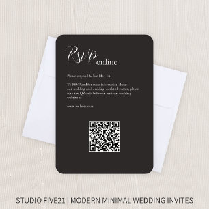 Charcoal Black • Elegant Modern Wedding RSVP Card