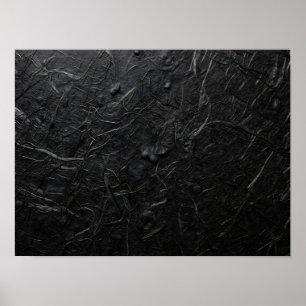 Charcoal Black Handmade Paper Texture Poster