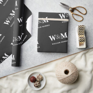 Charcoal Black Modern Business Logo Brand Wrapping Paper