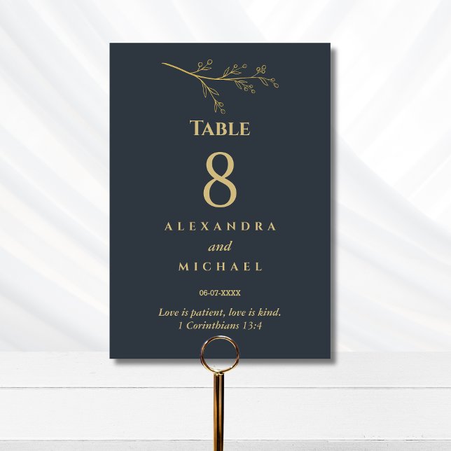 Charcoal Botanical Christian Wedding    Table Number (Creator Uploaded)