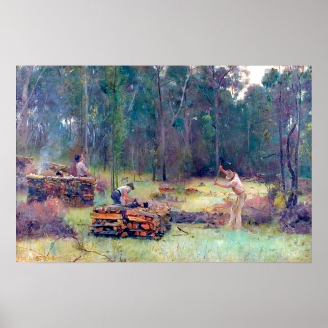 Charcoal Burners Wood Splitters Tom Roberts 1886  Poster (Front)