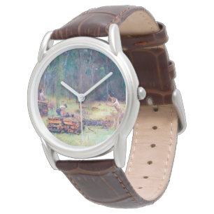 Charcoal Burners Wood Splitters Tom Roberts 1886 Watch