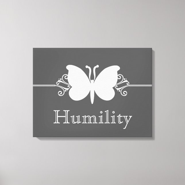 Charcoal Butterfly Swirls Virtue Canvas Print (Front)