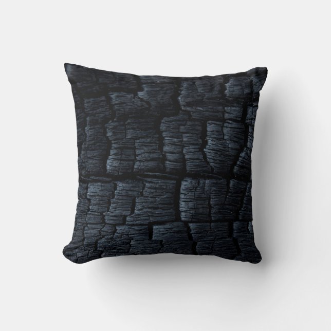 Charcoal coal ash burnt backdrop cushion (Front)