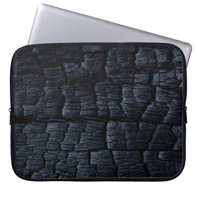 Charcoal coal ash burnt backdrop laptop sleeve (Front)