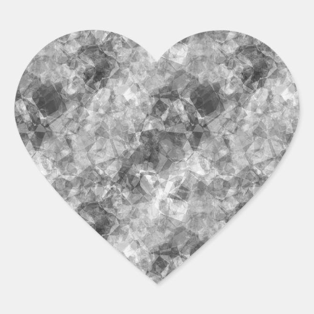 Charcoal Crumpled Texture Heart Sticker (Front)