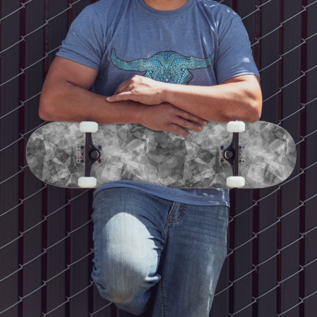 Charcoal Crumpled Texture Skateboard (Outdoor 3)