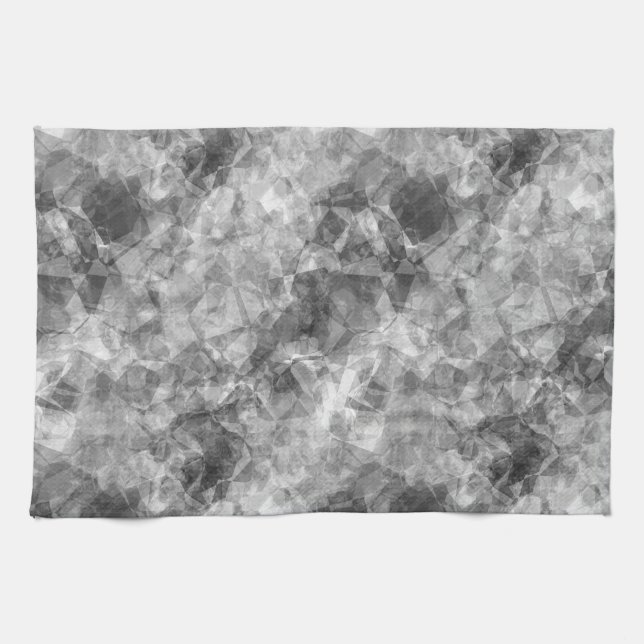 Charcoal Crumpled Texture Tea Towel (Horizontal)