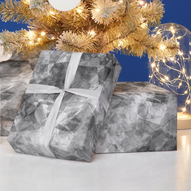 Charcoal Crumpled Texture Wrapping Paper (Holidays)