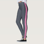 Charcoal Dark Blue Bright Pink Side Panel Leggings<br><div class="desc">Stylish and modern legging with a bright pink side panel on a charcoal dark blue background. Exclusively designed for you by Happy Dolphin studio. If you need any help or matching products or want a custom colour combination,  please contact us through the store chat!</div>