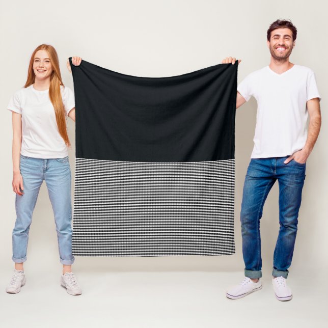 Charcoal Denim And Horizontal Lines Fleece Blanket (In Situ)