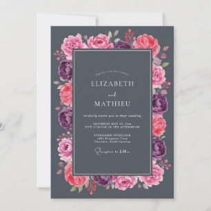 Charcoal Dramatic Winter Wedding Invitation