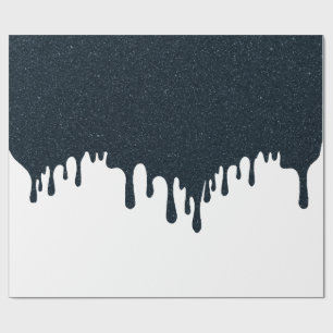 Charcoal Drip on White Gift Wrap – Customisable