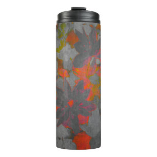 Charcoal Flowers Thermal Tumbler