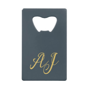 Charcoal Gold Color Monogram Professional Initial