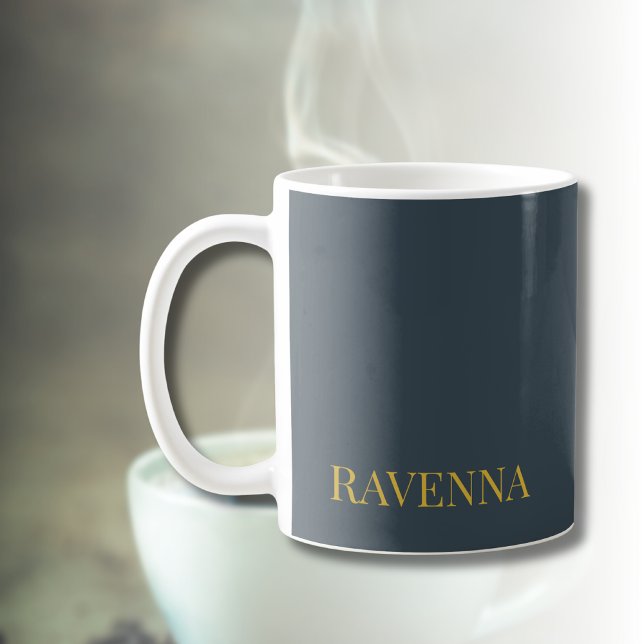 Charcoal Gold Name Personalised Custom Luxury Gift Coffee Mug (Creator Uploaded)