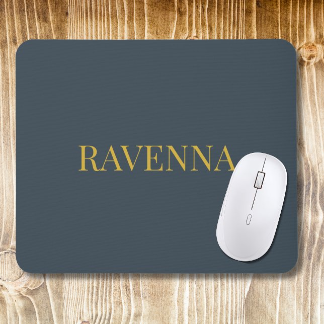 Charcoal Gold Name Personalised Custom Luxury Gift Mouse Pad (Creator Uploaded)