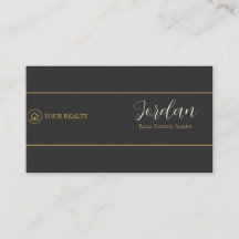 Charcoal Gold Real Estate Agent Logo