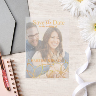 Charcoal & Gold Save the Date Vellum Invitations