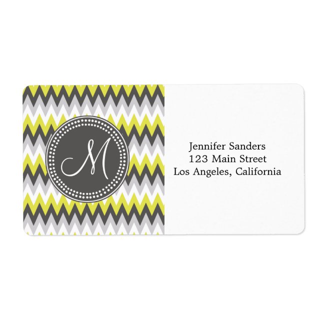 CHARCOAL GRAY AND YELLOW CHEVRON (Front)