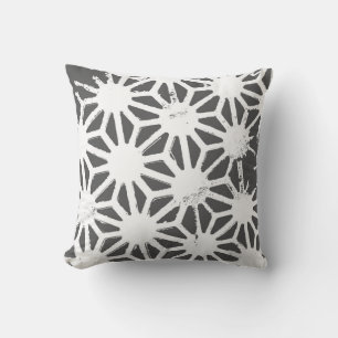 Charcoal gray geometric pattern cushion
