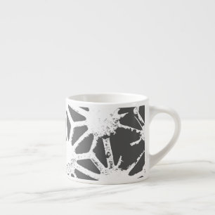 Charcoal gray geometric pattern espresso cup
