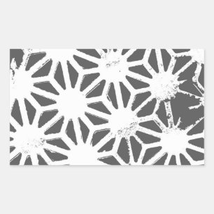 Charcoal gray geometric pattern rectangular sticker