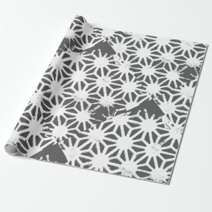 Charcoal gray geometric pattern wrapping paper