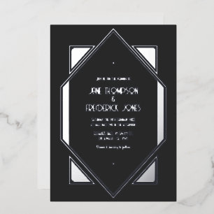 Charcoal Gray & Silver Gatsby Art Deco Wedding