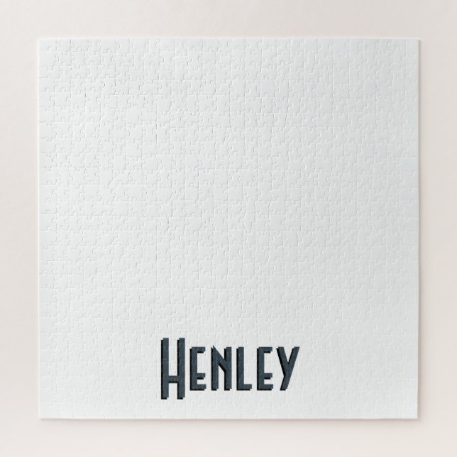 Charcoal Grey 3D Minimalist Modern Name  Jigsaw Puzzle (Vertical)