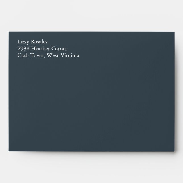 Charcoal Grey A7 5x7 Envelopes With Return Address (Front)