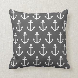 Charcoal Grey Anchor Cushion