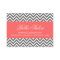 Charcoal Grey and Coral Modern Chevron Stripes