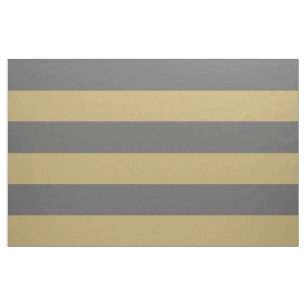 Charcoal Grey and Gold Wide Stripes Large Scale Fabric