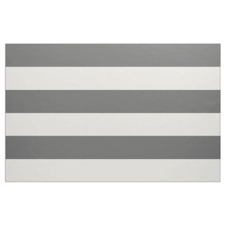 Charcoal Grey and Ivory Wide Stripes Large Scale Fabric