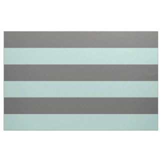 Charcoal Grey and Mint Wide Stripes Large Scale Fabric