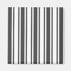 Charcoal grey and white candy stripes magnet