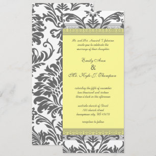 Charcoal Grey and Yellow Wedding Invitations