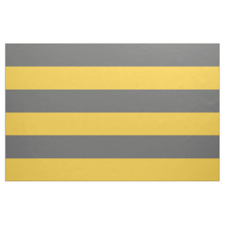 Charcoal Grey and Yellow Wide Stripes Large Scale Fabric
