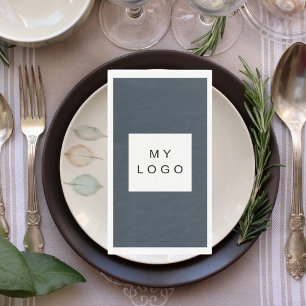 Charcoal grey business logo napkin