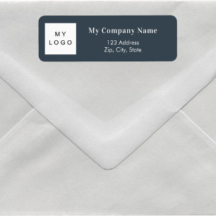 Charcoal grey business logo return address