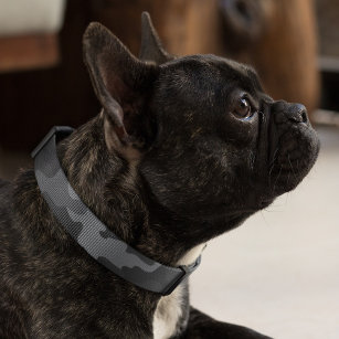 Charcoal Grey Camo Pattern Dog Pet Collar