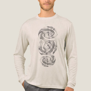 Charcoal Grey Circles in Motion Modern Art Motif Tri-Blend Shirt