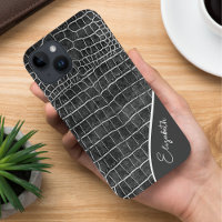 Charcoal Grey Crocodile Personalised
