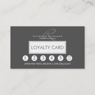 Charcoal Grey Elegant Minimalist Loyalty Card