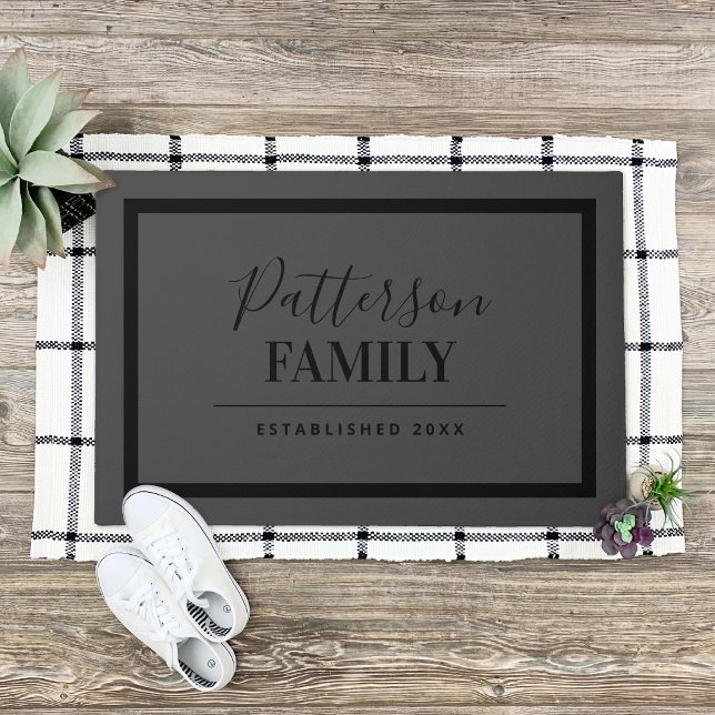 Charcoal Grey Family Monogram Doormat (Creator Uploaded)