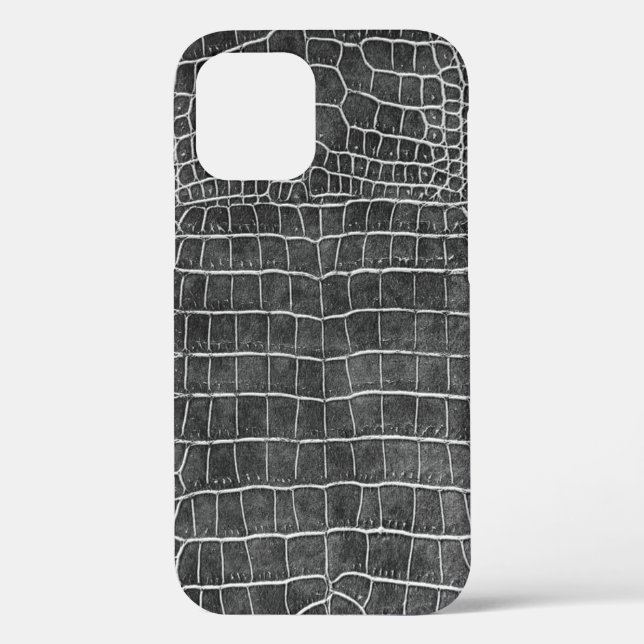 Charcoal Grey Faux Crocodile Leather Case-Mate iPhone Case (Back)