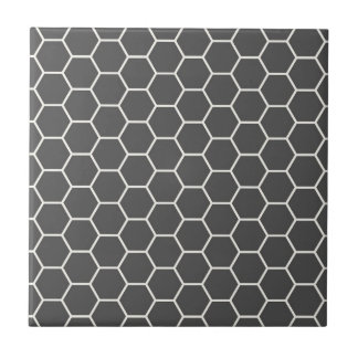 Charcoal Grey Geometric Honeycomb Hexagon Pattern Tile