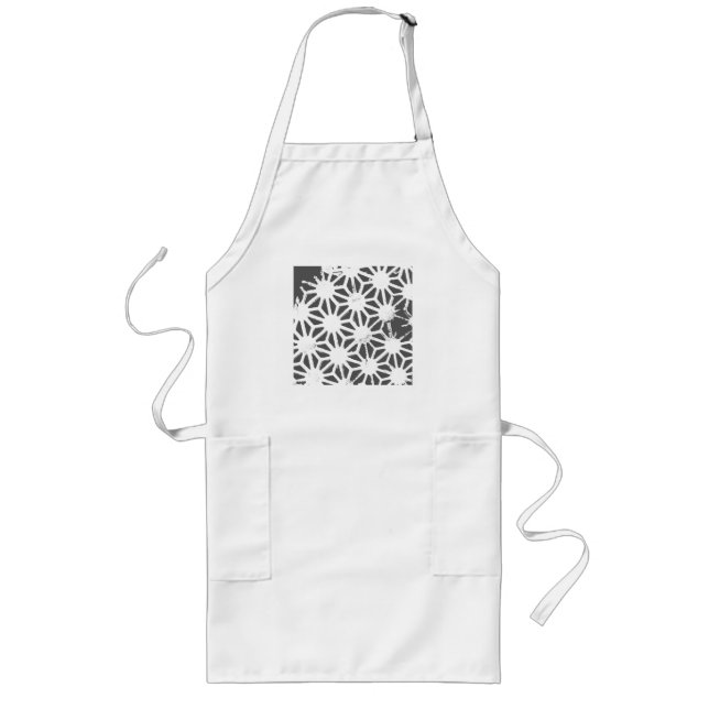 Charcoal grey geometric pattern long apron (Front)