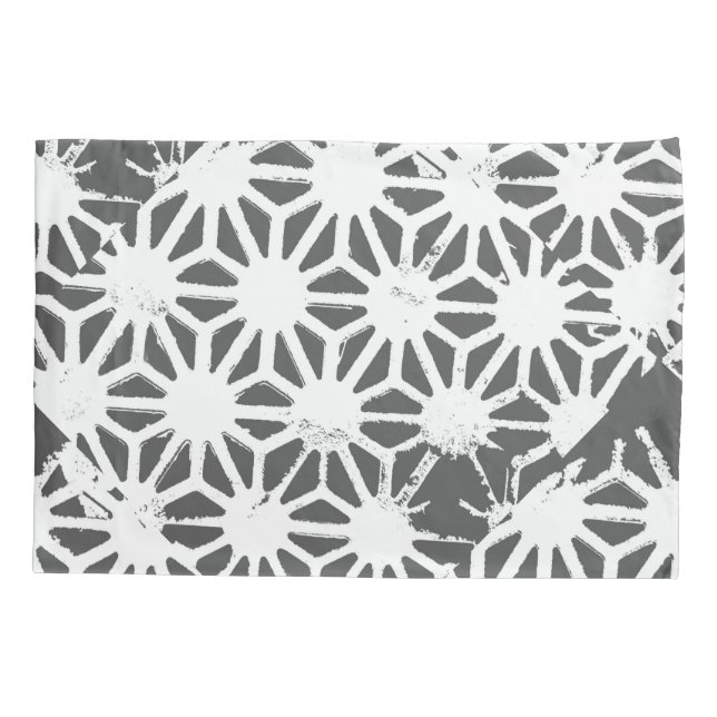 Charcoal grey geometric pattern pillowcase (Back)